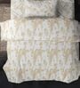 Yellow Cotton Pritned 300TC Super King Bedsheet with 2 Coordinate Pillow Covers