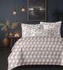 Grey Cotton Pritned 300TC Super King Bedsheet with 2 Coordinate Pillow Covers