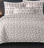 Grey Cotton Pritned 300TC Super King Bedsheet with 2 Coordinate Pillow Covers