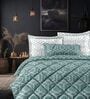 Green Cotton 210TC Printed All Weather Double 150GSM Bedding Set 1 Comforter 1 Bedsheet 2 Pillow Covers