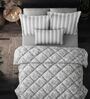 Grey Cotton 210TC Printed All Weather Double 150GSM Bedding Set 1 Comforter 1 Bedsheet 2 Pillow Covers