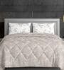 Grey Cotton 210TC Printed All Weather Double 150GSM Bedding Set 1 Comforter 1 Bedsheet 2 Pillow Covers