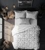Grey Cotton 210TC Printed All Weather Double 150GSM Bedding Set 1 Comforter 1 Bedsheet 2 Pillow Covers