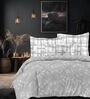 Grey Cotton 210TC Printed All Weather Double 150GSM Bedding Set 1 Comforter 1 Bedsheet 2 Pillow Covers