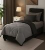Grey Cotton 210TC Solid Plain All Weather Single 150GSM Reversible Comforter