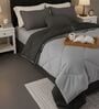 Grey Cotton 210TC Solid Plain Heavy Winter Double 400GSM Reversible Comforter
