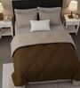 Brown Cotton 210TC Solid Plain Heavy Winter Double 400GSM Reversible Comforter