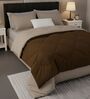 Brown Cotton 210TC Solid Plain Heavy Winter Double 400GSM Reversible Comforter