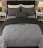 Grey Cotton 210TC Solid Plain Heavy Winter Double 400GSM Reversible Comforter