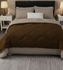 Brown Cotton 210TC Solid Plain Heavy Winter Double 400GSM Reversible Comforter