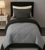 Grey Cotton 210TC Solid Plain Heavy Winter Single 400GSM Reversible Comforter