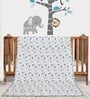 Grey Cotton Reversible Anti Fungal Pack of 1 Crib Size Kids Dohar