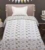 Grey Abstract Cotton 80 GSM Single Bed Reversible Dohar