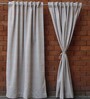 Grey Cotton Traditional 7.5Ft  Blackout Rod Pocket 1 Pc Door Curtain