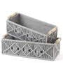 Set of 2 Grey Cotton Rope & Iron Frame Organisers