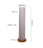 Grey Cotton Shade Column Floor Lamp With Wood Base
