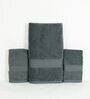 Grey Cotton Solid  500 GSM Bath & Hand Towels Pack of 3 (1Bath 2 Hand)