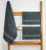 Grey Cotton Solid  500 GSM Bath & Hand Towels Pack of 3 (1Bath 2 Hand)