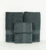 Grey Cotton Solid  500 GSM Bath & Hand Towels Pack of 4 (2 Bath 2 Hand)