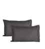 Grey Cotton Solid 28x18 inches Pillow Cover Set of 2