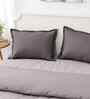 Grey Cotton Solid 28x18 inches Pillow Cover Set of 2