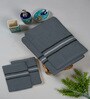 Grey Cotton Solid 380 GSM Bath Towels (Set of 4)