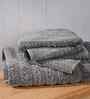 Grey Cotton Solid 550 GSM Bath & Hand Towel Set (3Pc)
