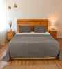 Grey Cotton Solid Double Bedcover