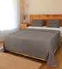 Grey Cotton Solid Double Bedcover