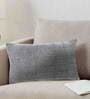Grey Solid Cotton 24 x 16 Inches Cushion Cover