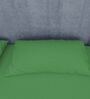 Green Cotton Solid Finest 300TC Plain Super King Bedsheet with 2 Pillow Covers