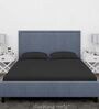 Black Cotton Solid Finest 300TC Plain Super King Bedsheet with 2 Pillow Covers