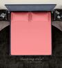 Peach Cotton Solid Finest 300TC Plain Super King Bedsheet with 2 Pillow Covers