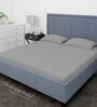Grey Cotton Solid Finest 300TC Plain Super King Bedsheet with 2 Pillow Covers