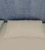 Cream Cotton Solid Finest 300TC Plain Super King Bedsheet with 2 Pillow Covers