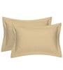 Cream Cotton Solid 210TC Plain Set of 2 Pillow Covers