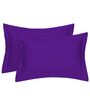 Purple Cotton Solid 210TC Plain Set of 2 Pillow Covers