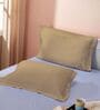 Brown Cotton Solid 210TC Plain Set of 2 Pillow Covers