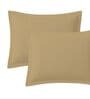 Brown Cotton Solid 210TC Plain Set of 2 Pillow Covers