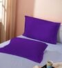 Purple Cotton Solid 210TC Plain Set of 2 Pillow Covers