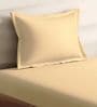 Brown Cotton Solid 210TC Plain Single Bedsheet with 1 Pillow Cover
