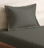 Grey Cotton Solid 210TC Plain Single Bedsheet with 1 Pillow Cover