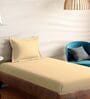 Brown Cotton Solid 210TC Plain Single Bedsheet with 1 Pillow Cover