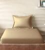 Brown Cotton Solid 210TC Plain Single Bedsheet with 1 Pillow Cover