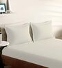 Cream Cotton Solid 210TC Plain Super King Bedsheet with 2 Pillow Covers