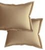 Brown Cotton Solid 210TC Plain Super King Bedsheet with 2 Pillow Covers