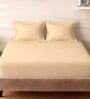 Brown Cotton Solid 210TC Plain Super King Bedsheet with 2 Pillow Covers