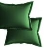 Green Cotton Solid 210TC Plain Super King Bedsheet with 2 Pillow Covers