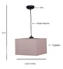 Grey Cotton Square Hanging Lamp