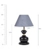 Grey Fabric Shade Table Lamp With Black Base